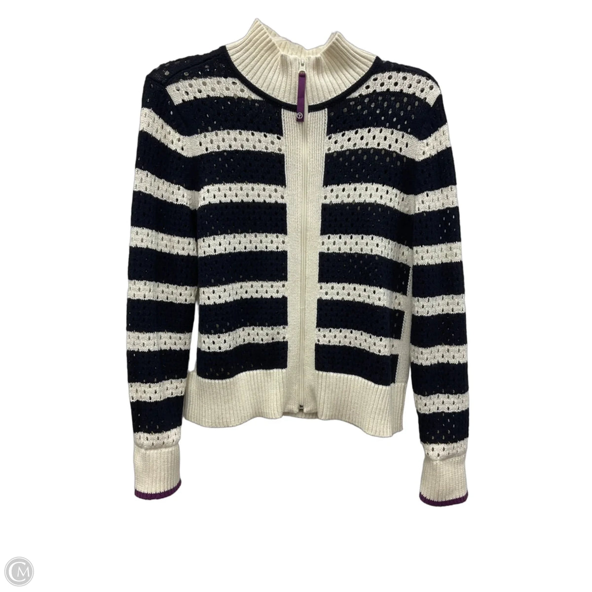 Cardigan By Talbots In Striped Pattern, Size: Mp