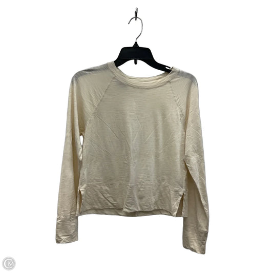 Athletic Top Long Sleeve Crewneck By Athleta In Cream, Size: Xs