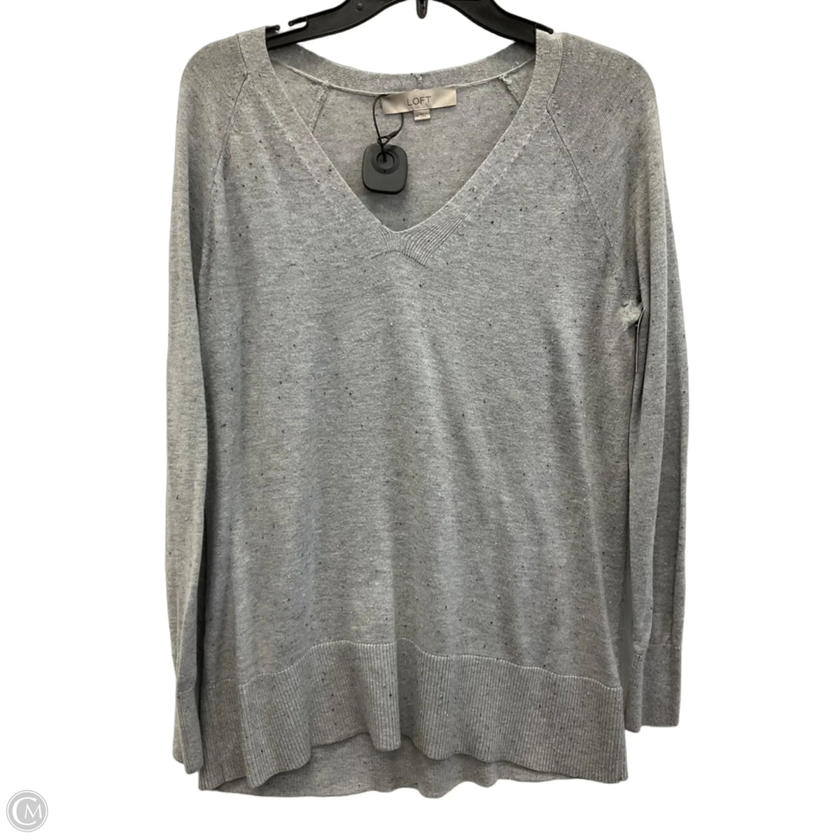 Sweater Cardigan By Loft In Grey, Size: M