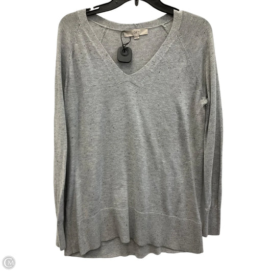 Sweater Cardigan By Loft In Grey, Size: M