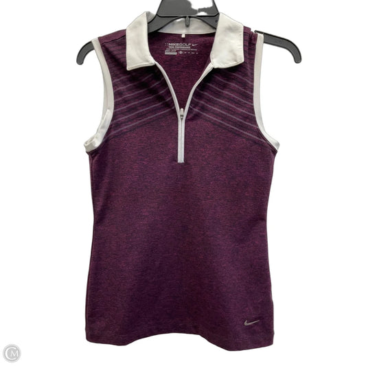 Athletic Top Short Sleeve By Nike In Maroon, Size: Xs