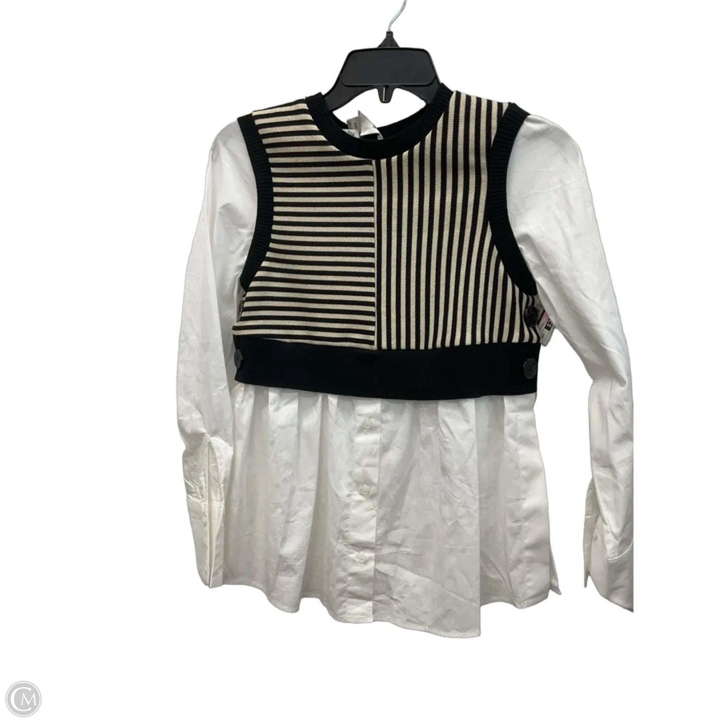 Top Long Sleeve By Maeve In Striped Pattern, Size: Xxs