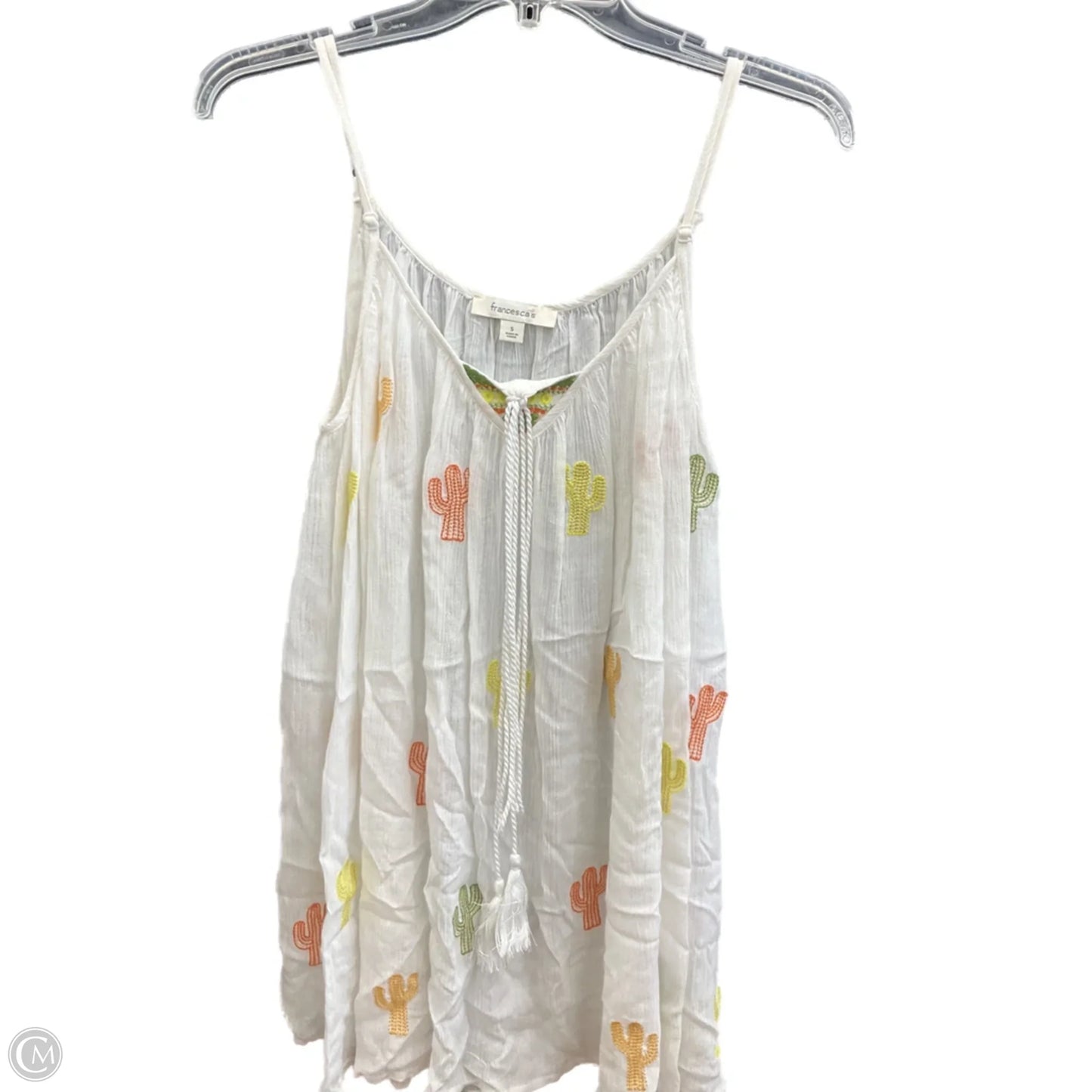 Top Sleeveless By Francesca?s In White, Size: S