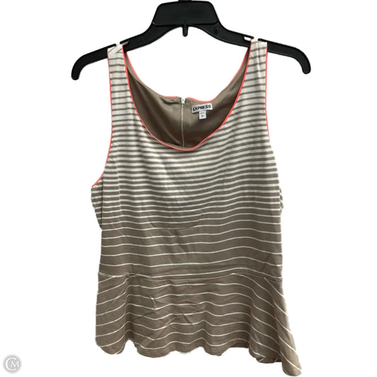 Top Sleeveless By Express In Striped Pattern, Size: L