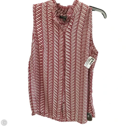Blouse Sleeveless By Banana Republic In Red & White, Size: S