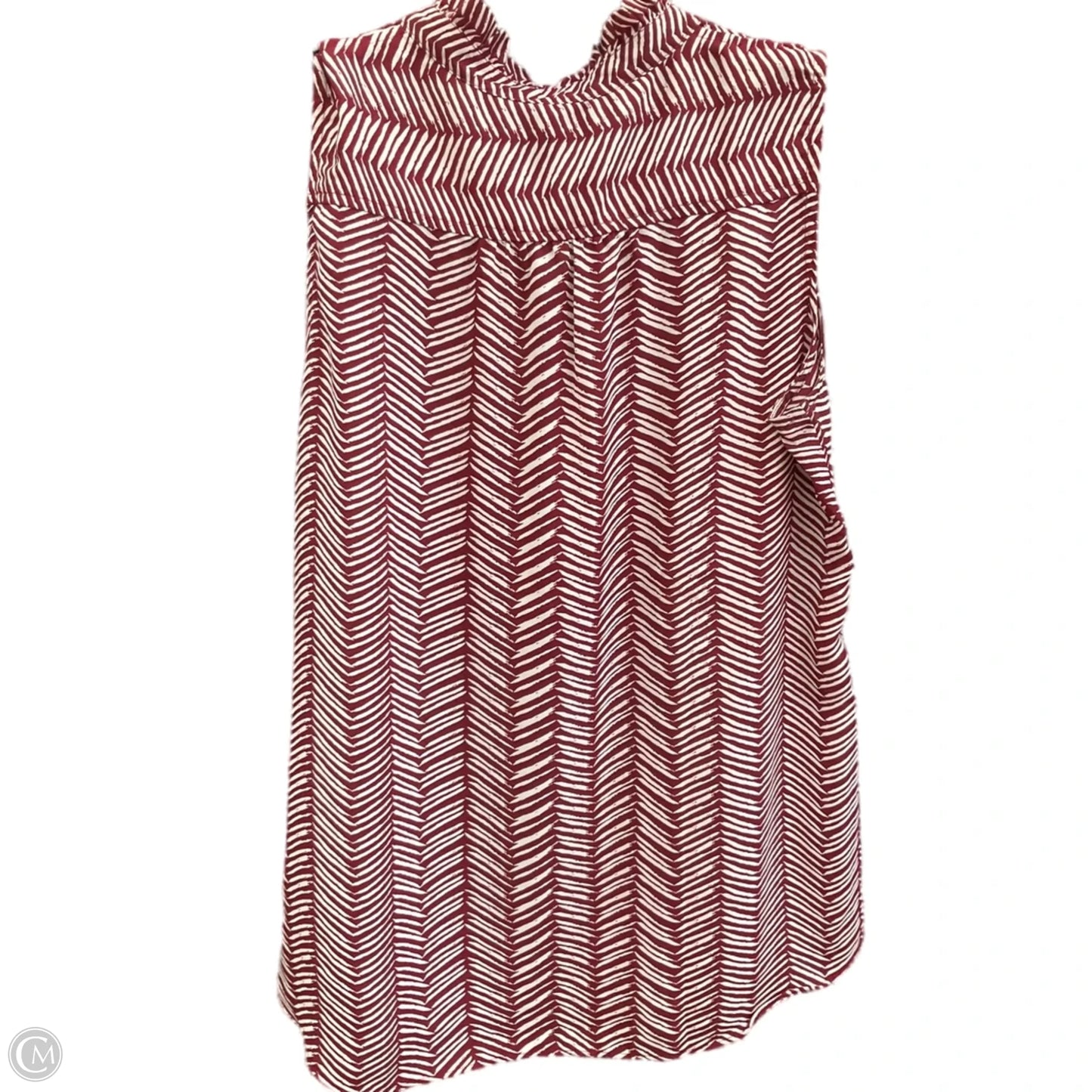 Blouse Sleeveless By Banana Republic In Red & White, Size: S
