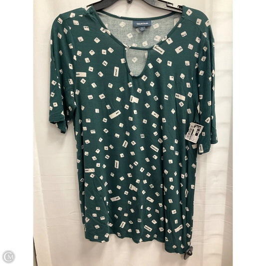 Top Short Sleeve Basic By Modcloth In Green & White, Size: L