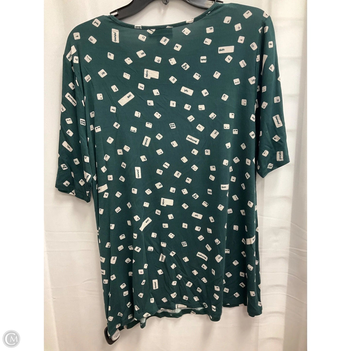 Top Short Sleeve Basic By Modcloth In Green & White, Size: L