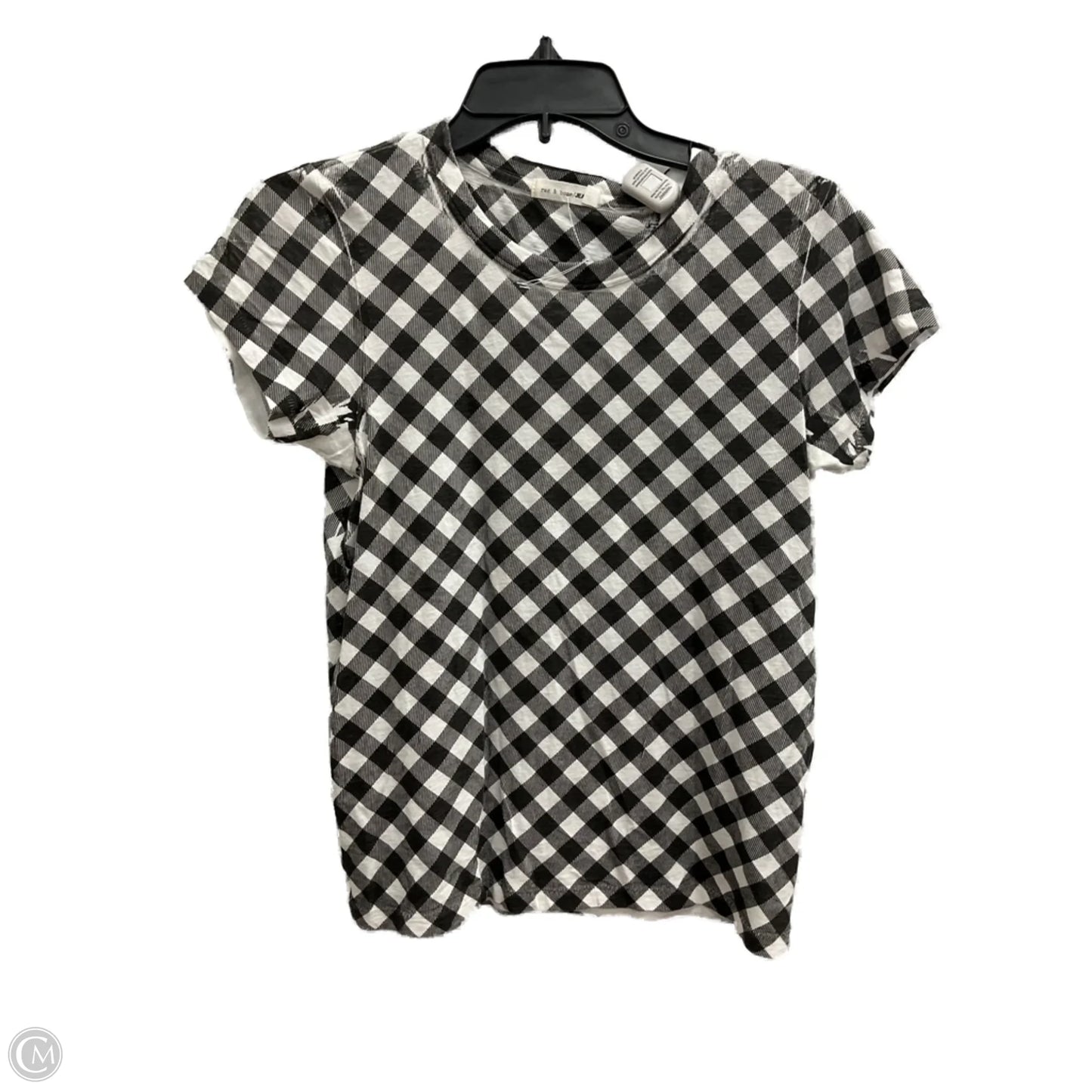 Top Short Sleeve Basic By Rag & Bones Jeans In Black & White, Size: S