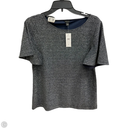 Top Short Sleeve By Ann Taylor In Blue & Silver, Size: S