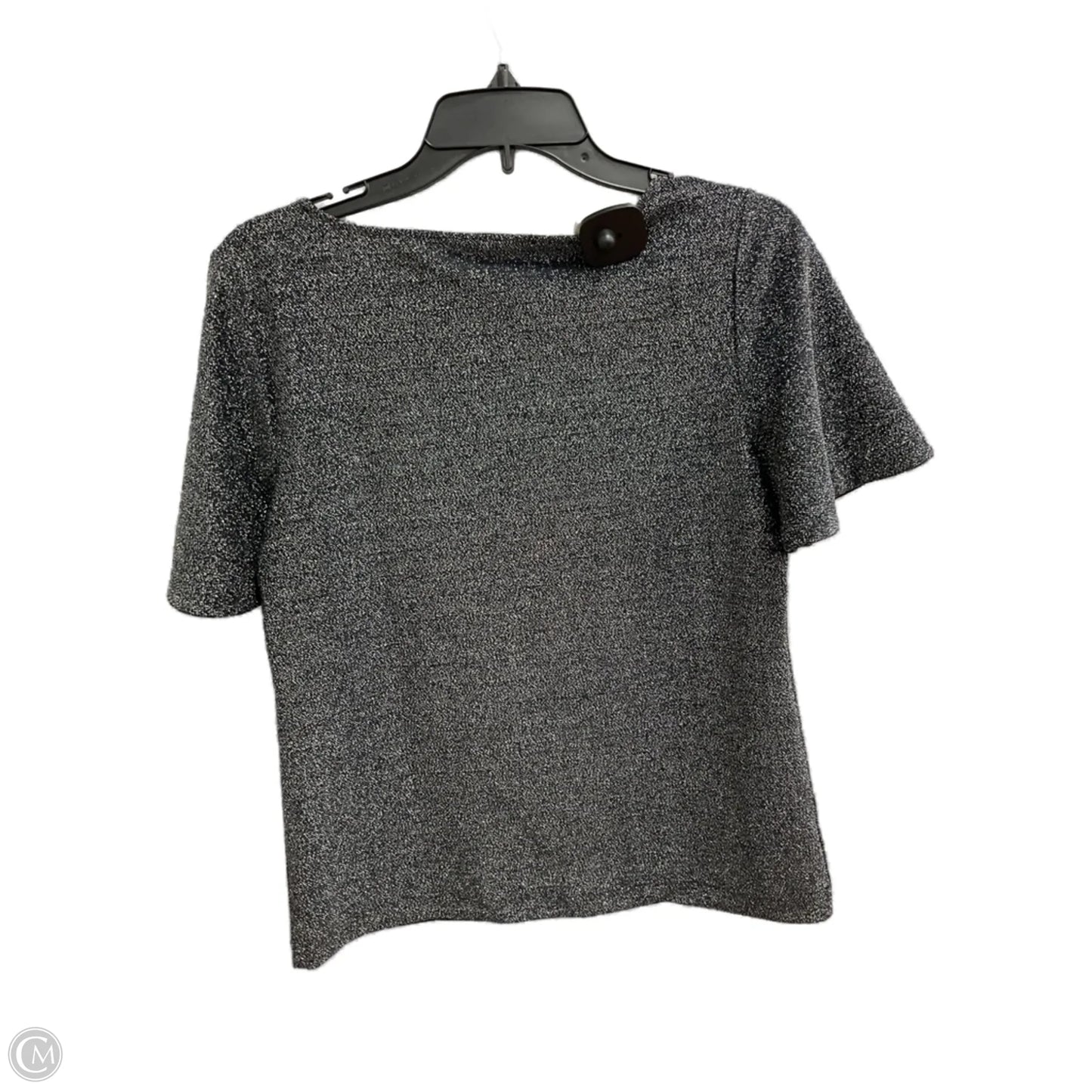 Top Short Sleeve By Ann Taylor In Blue & Silver, Size: S