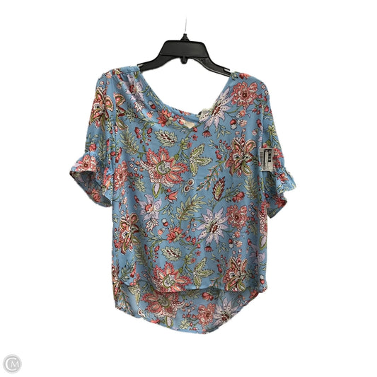 Blouse Short Sleeve By Loft In Multi-colored, Size: S