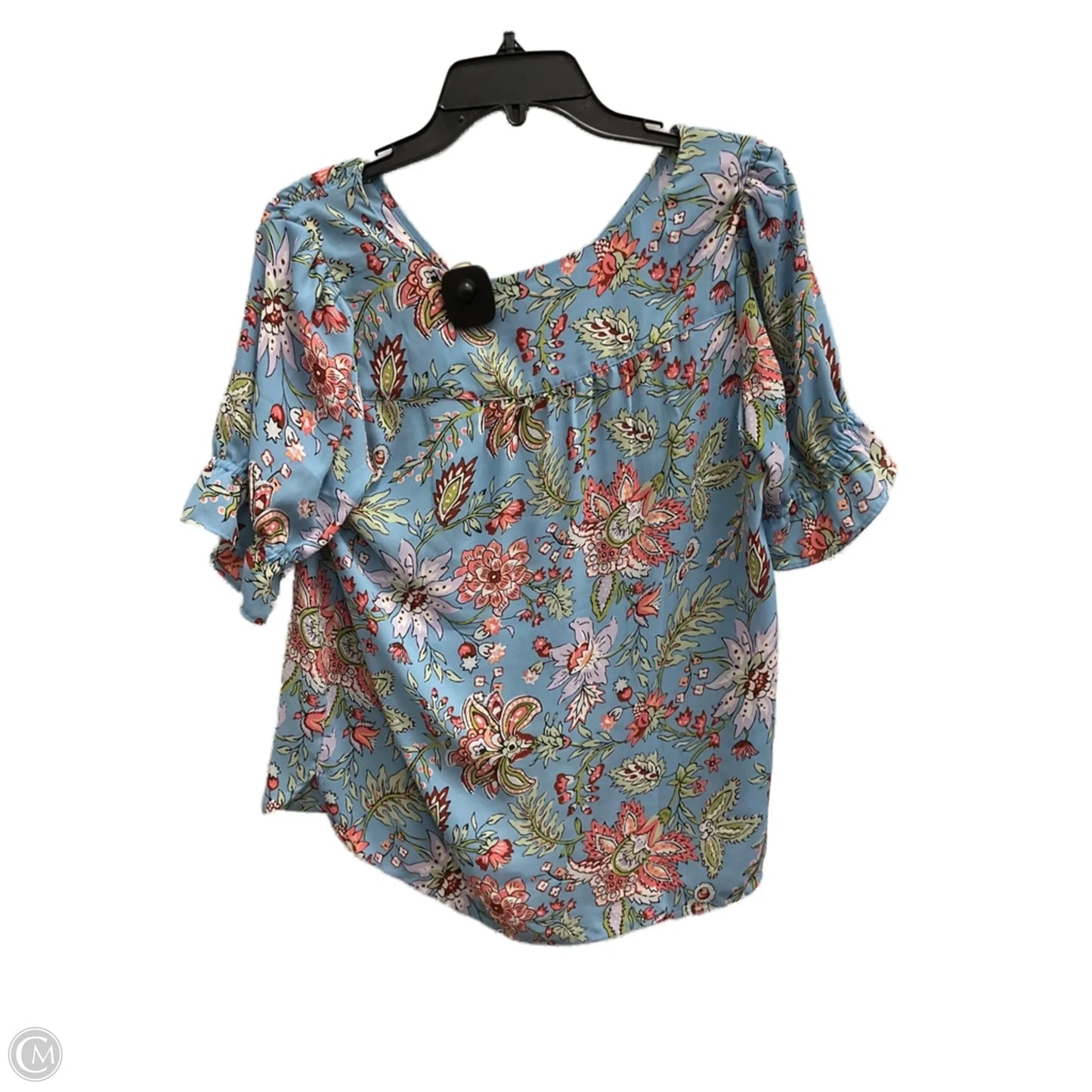 Blouse Short Sleeve By Loft In Multi-colored, Size: S
