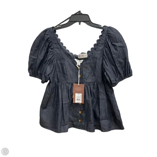 Top Short Sleeve By Target-designer In Blue Denim, Size: Xxs