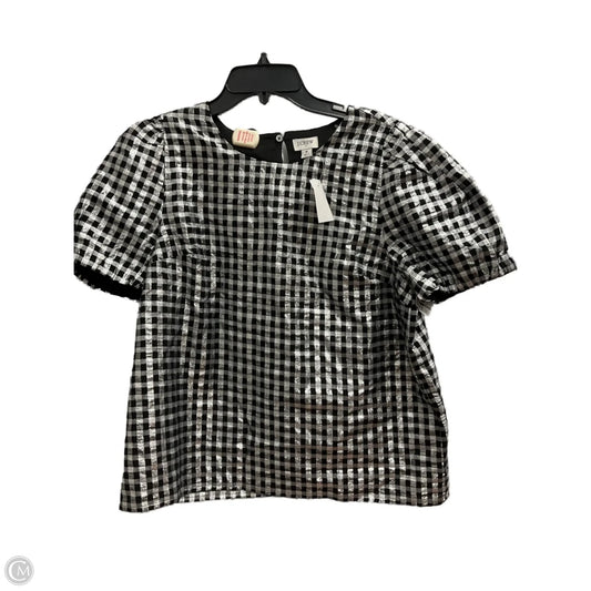 Top Short Sleeve By J. Crew In Black & Silver, Size: M