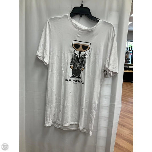 Top Short Sleeve Designer By Karl Lagerfeld In White, Size: Sp