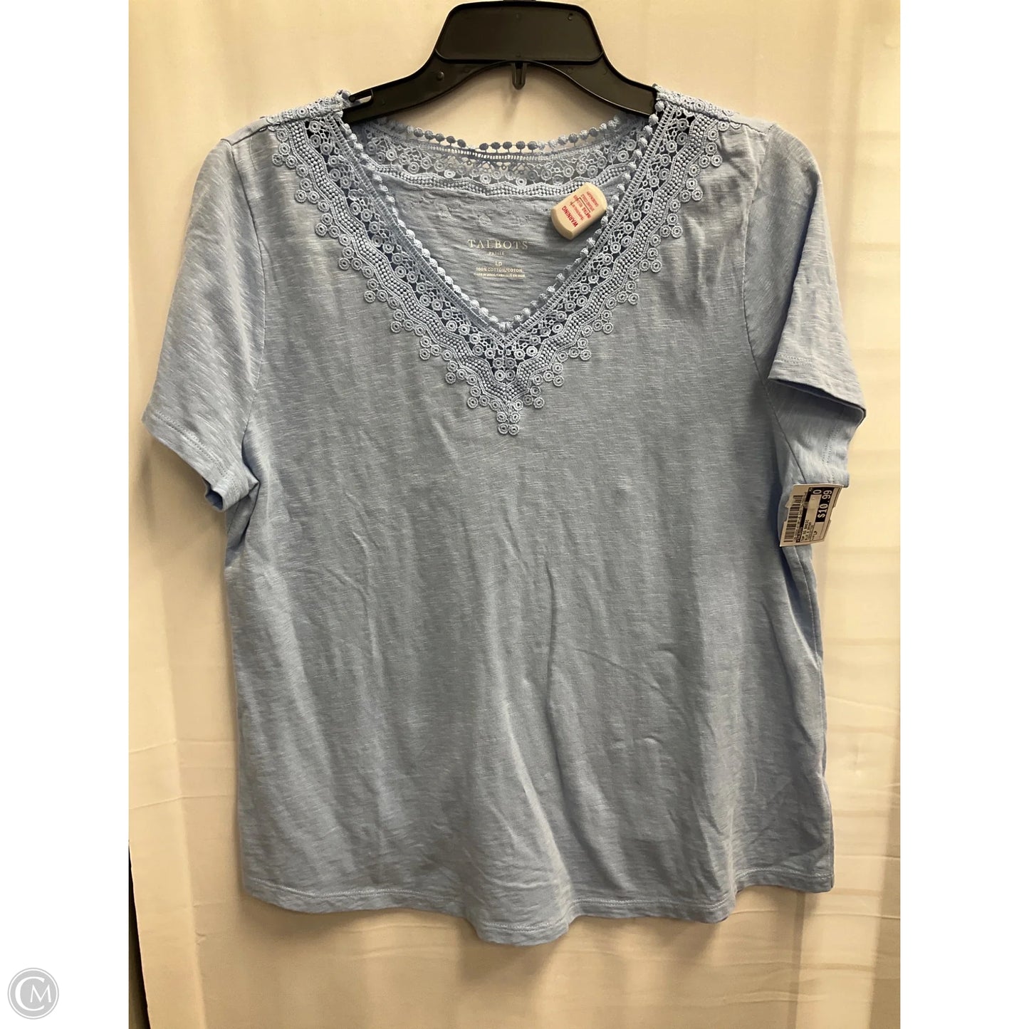 Top Short Sleeve Basic By Talbots In Blue & Brown, Size: Lp