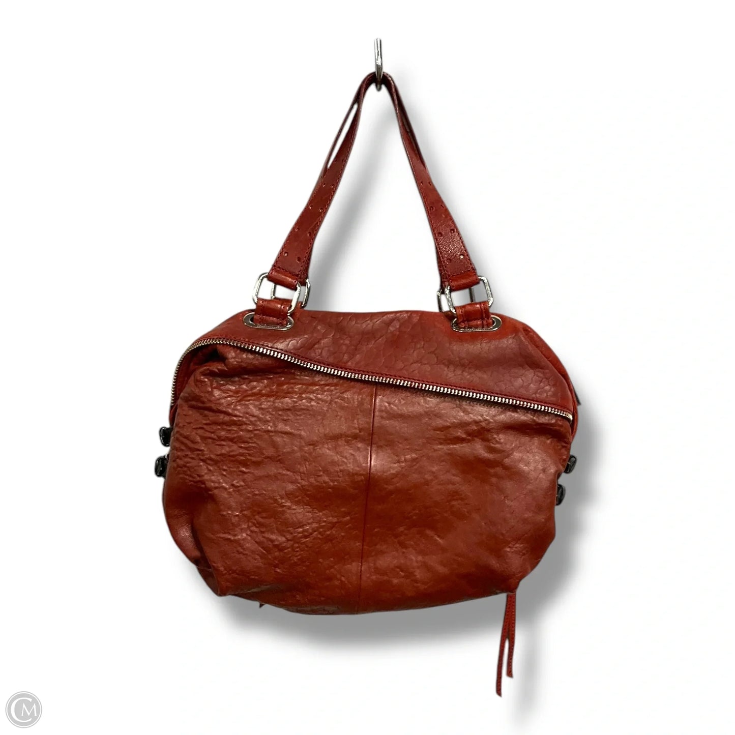 Handbag Leather By Lamb, Size: Medium