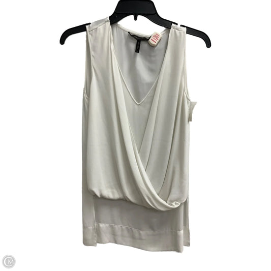 Blouse Sleeveless By Bcbgmaxazria In White, Size: Xs