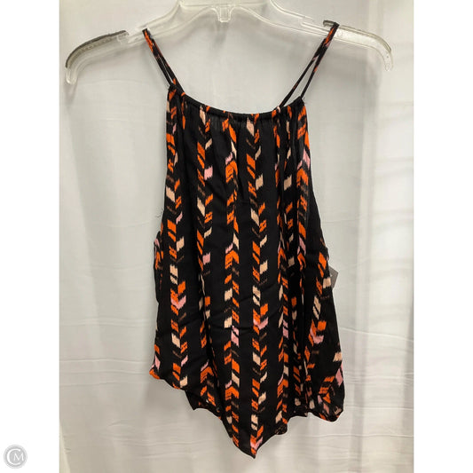 Blouse Sleeveless By Savanna Jane In Black & Orange, Size: S