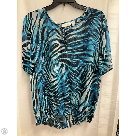 Blouse Short Sleeve By Chicos In Multi-colored, Size: L