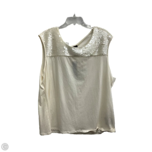 Top Sleeveless By Dana Buchman In Cream, Size: 2x