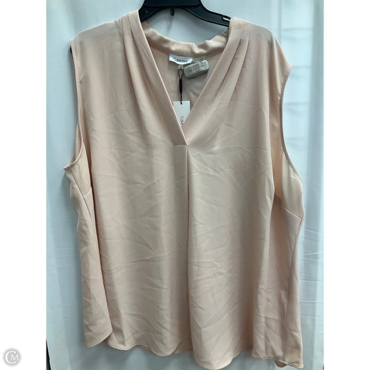 Blouse Sleeveless By Calvin Klein In Peach, Size: 3x