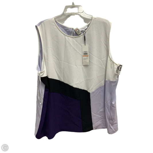 Blouse Sleeveless By Calvin Klein In Multi-colored, Size: 2x