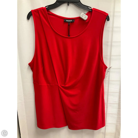 Blouse Sleeveless By Dkny In Red, Size: Xl