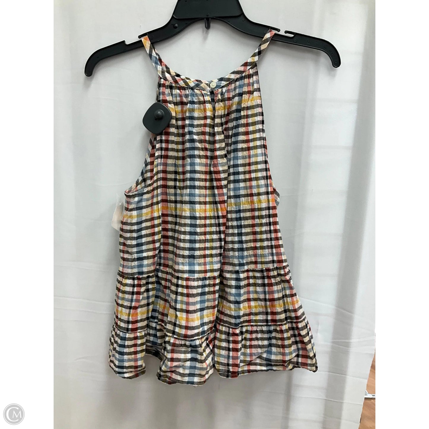 Top Sleeveless By Loft In Plaid Pattern, Size: S