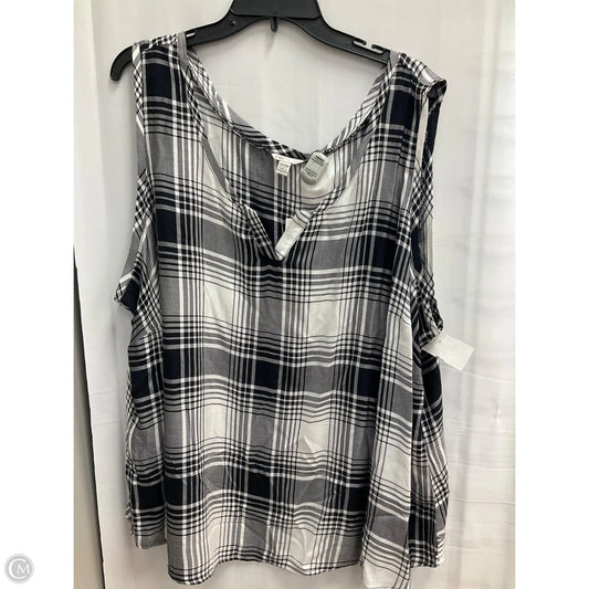 Top Sleeveless By Cato In Plaid Pattern, Size: 4x