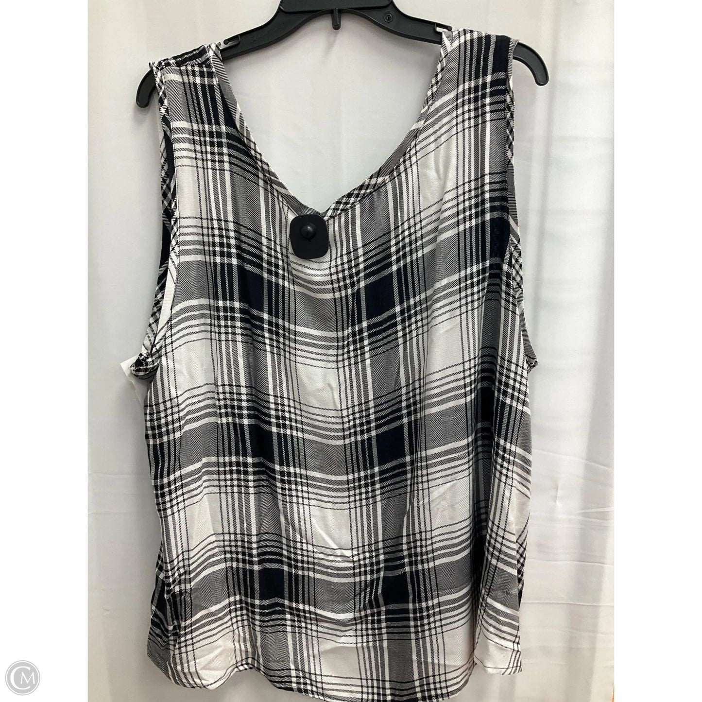 Top Sleeveless By Cato In Plaid Pattern, Size: 4x