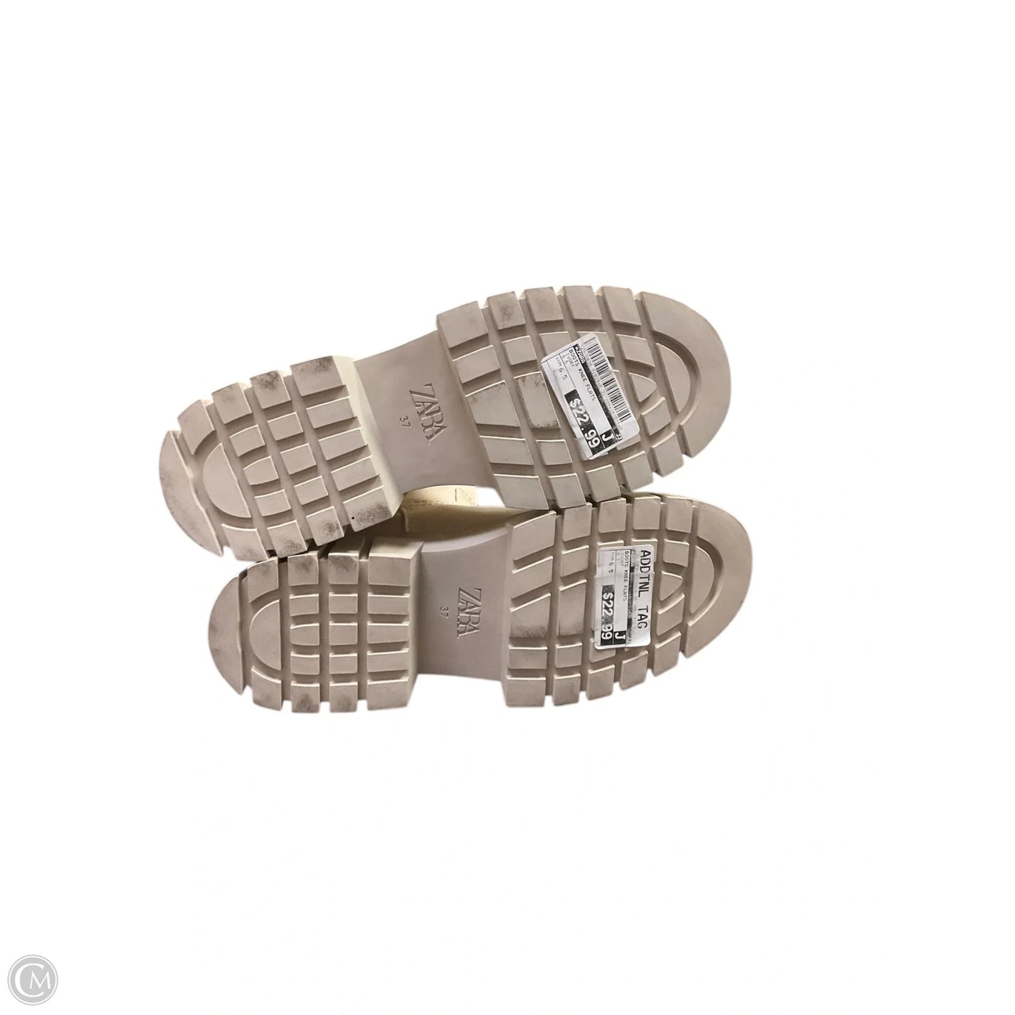 Boots Knee Flats By Zara In Ivory, Size: 6.5