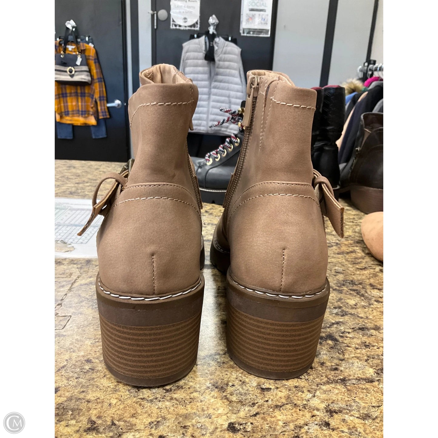 Boots Ankle Heels By Torrid In Brown, Size: 9